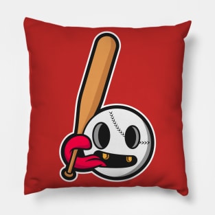 baseball cartoon illustration Pillow