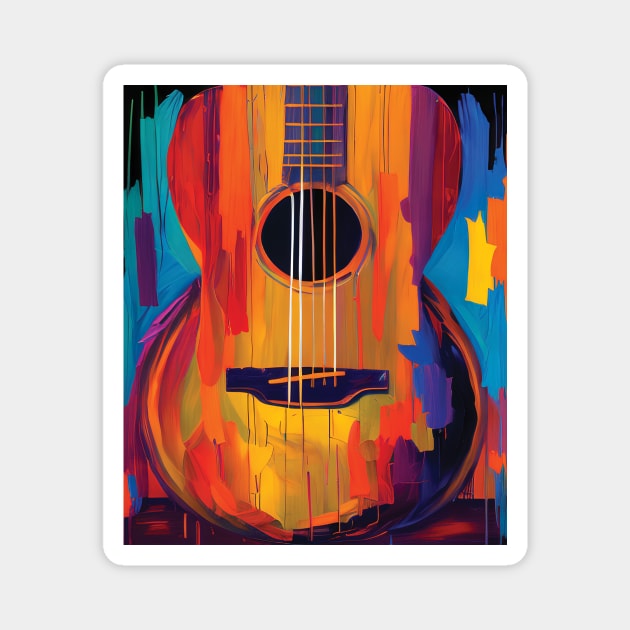 Acoustic Guitar Oil Painting Style Digital Art - Acoustic Guitar