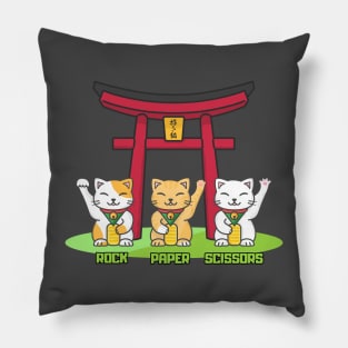 Rock Paper Scissors Manekineko Pillow