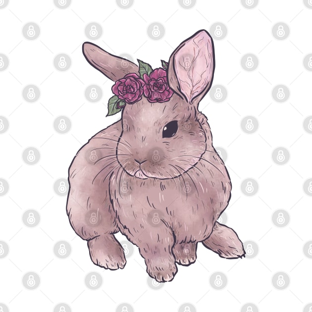 Bunny with Flowers by Jewelia