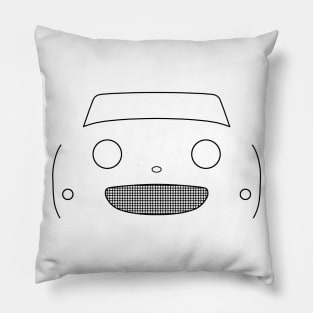 Austin Healey "frogeye" Sprite classic car outline graphic (black) Pillow