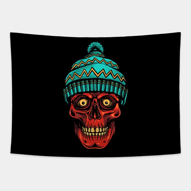 Winter Skull Tapestry by Stayhoom