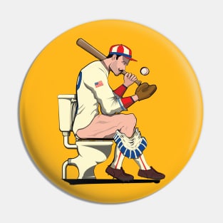 American Baseball Player on the Toilet Pin