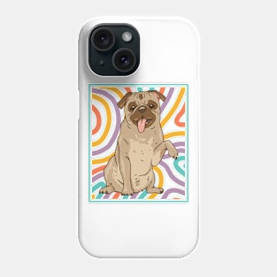 Cute and Colorful Portrait of a Pug Dog // Adorable Pug // Pug Mom KH Phone Case