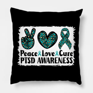 Peace Love Cure  PTSD Awareness Pillow