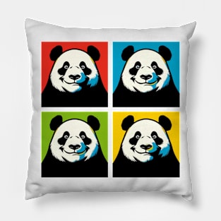 Pop Smirk Panda - Funny Panda Art Pillow