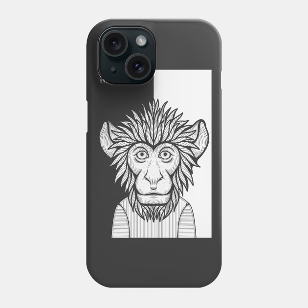 Barbary macaque Monkey Phone Case by milhad