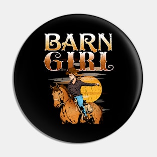 Barn Girl I Equestrian Pony Horse Fan Pin