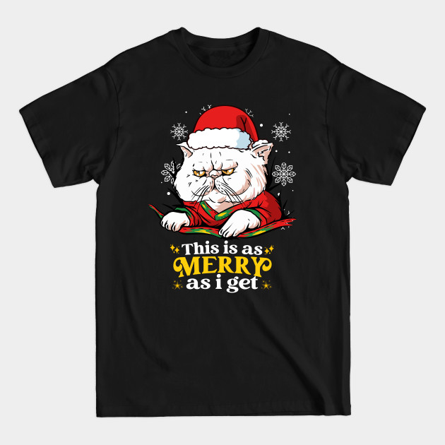 Discover This Is As Merry as I Get Santa Cat - Christmas Cat - T-Shirt