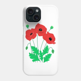 Poppies Wild Flowers Illustration Phone Case