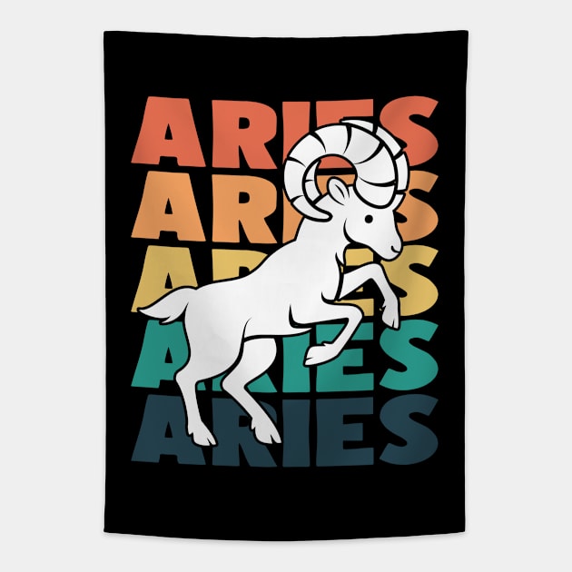 Aries - Aries Zodiac Birthday Tapestry by Kudostees