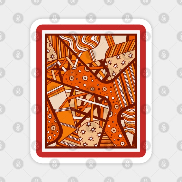 Miniature Aussie Tangle 12 Autumn Red Variation Magnet by Heatherian