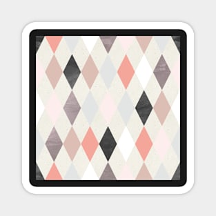 Simple Argyle Pattern in Black and Pink Magnet