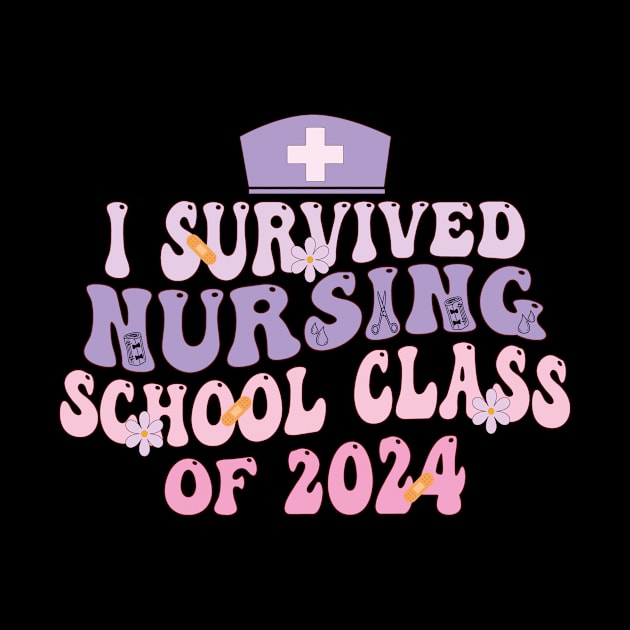 I Survived Nursing School 2024 RN ER Nurse Graduation Gifts by David Brown