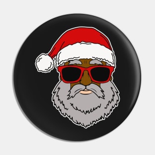 Cool Christmas Black Gray Beard Santa Claus Pin