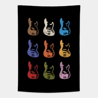 Bass Guitar Bodies Colorful Theme Tapestry