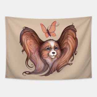 Papillon: dog and butterfly Tapestry