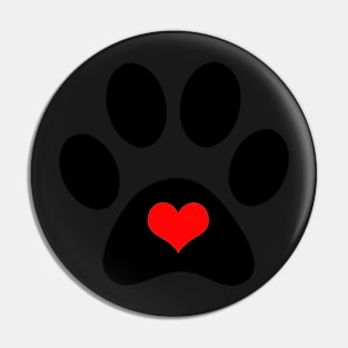 Cute Dog Gifts with Black Dog Pawprint Stencil Pin