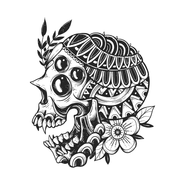 Botanical Skull by GODZILLARGE