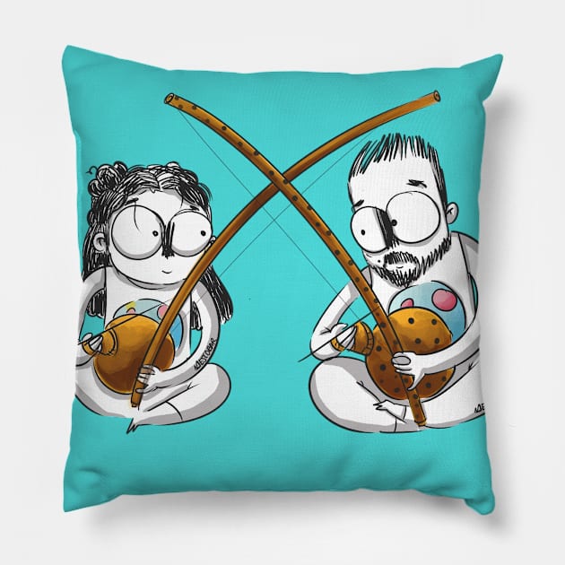 Capoeira Music. Capoeira World Pillow by beatrizescobarilustracion