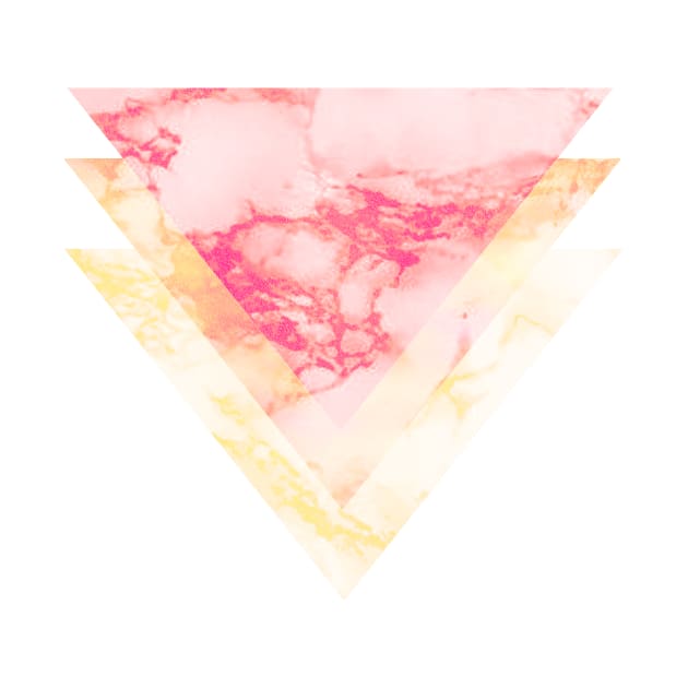Pattern 3 Triangles Pink / Yellow Marble Effect by k-creatif