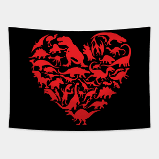 Dinosaur Love Heart Cute Valentines Day Tapestry