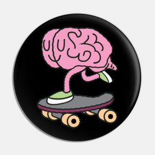 Brain Skateboarding - Funny Sarcastic Doodle Pin