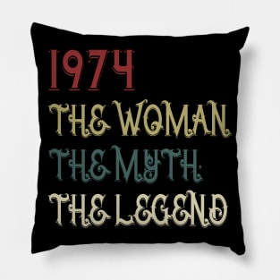 Vintage Retro 1974 Legend Gift 46th Birthday Womens Pillow