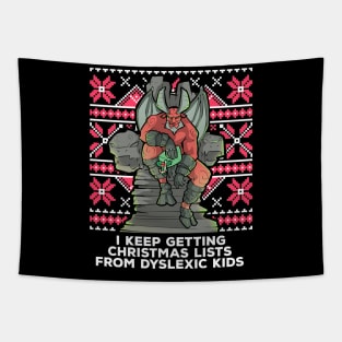 Ugly Christmas Satan Satanic Santa Devil Gothic Occult Goth Tapestry