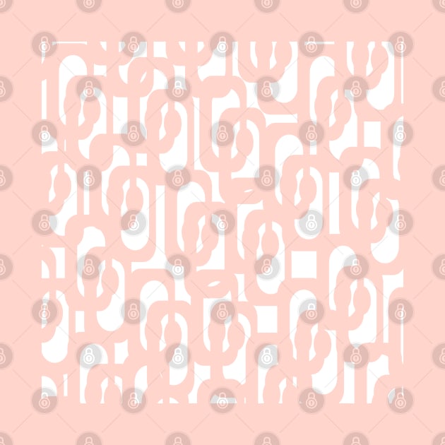 Mid Century Modern Loops Pattern in Light Blush Pink and White by KierkegaardDesignStudio