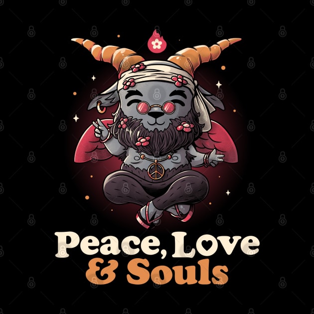 Peace, Love And Souls Creepy Cute Baphomet Gift by eduely