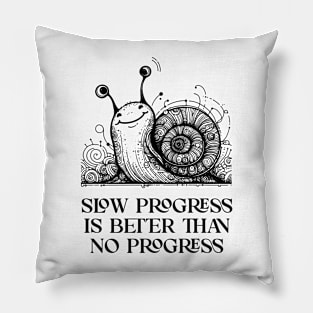 slow progress, snail, african giant snail, cute snail, land snail, snail vibe Pillow