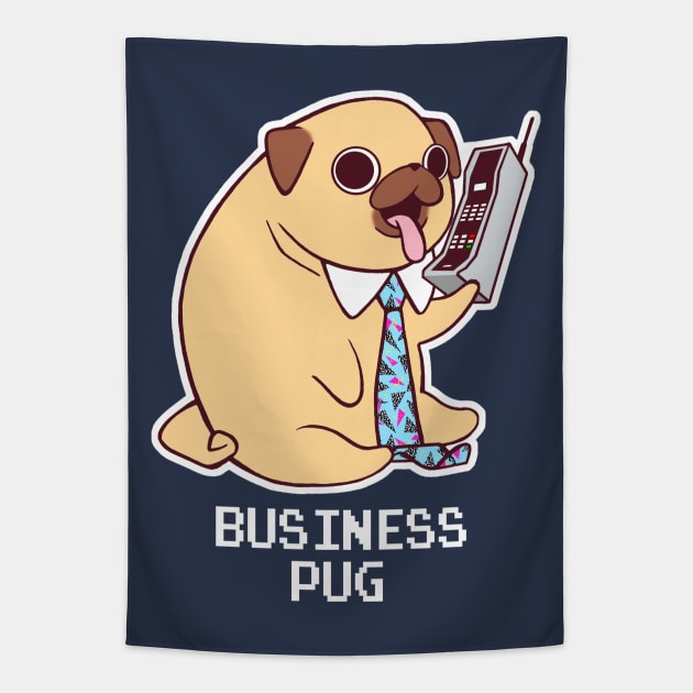 Buisness Pug Tapestry by SarahJoncas