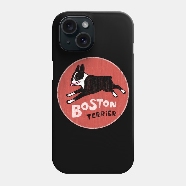 Boston Terrier | Cool Cartoon Dog Retro Style Phone Case by Coffee Squirrel