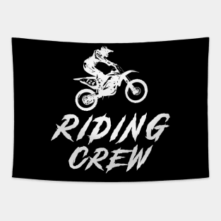 Dirtbike Crew Awesome Tee: Riding with Humorous Thrills! Tapestry