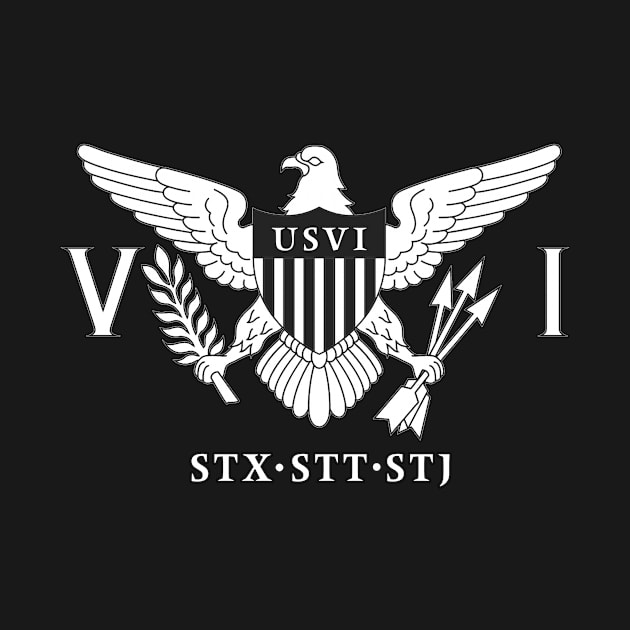 USVI FLAG - Virgin islands Flag B & W  - STT STX STJ by MOHAWK