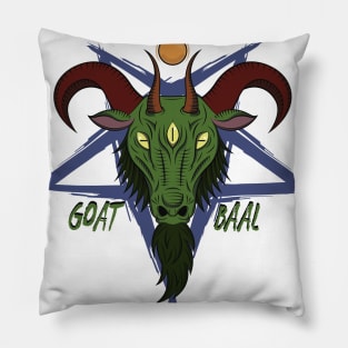 Goat Baal (Green Version) Pillow