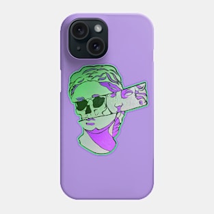 Green & Purple Skull Sculpture Phone Case