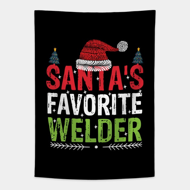 Santas favorite welder cool Christmas welding Tapestry by patroart