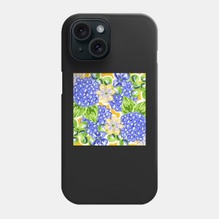 Cute Hand Painted Preppy Blue Hydrangea Pattern Phone Case