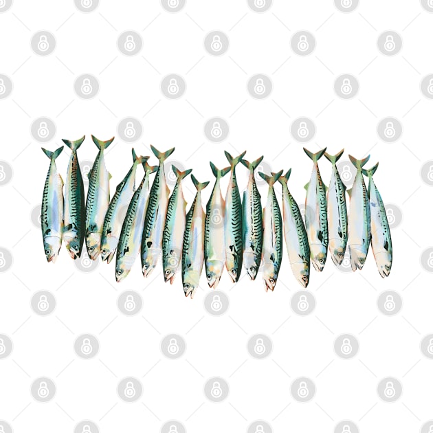 Mackerels painting by Mimie20