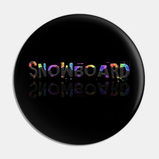 Snowboard Lover Abstract Typography Pin