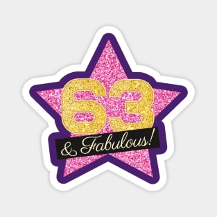 63rd Birthday Gifts Women Fabulous - Pink Gold Magnet