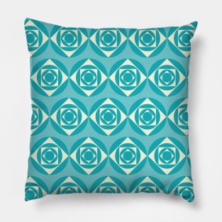 Square and Circle Seamless Pattern - Floral Effect 011#002 Pillow