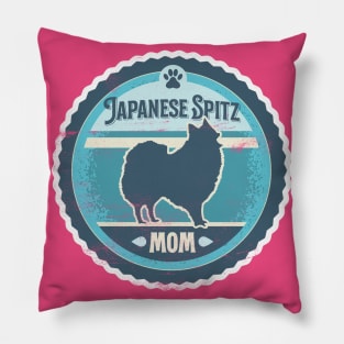 Japanese Spitz Mom - Distressed Japanese Spitz Silhouette Pillow