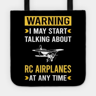 Warning RC Airplane Airplanes Plane Planes Tote