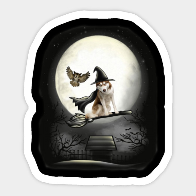 Siberian Husky Dog Witch Siberian Husky Dog Witch Sticker