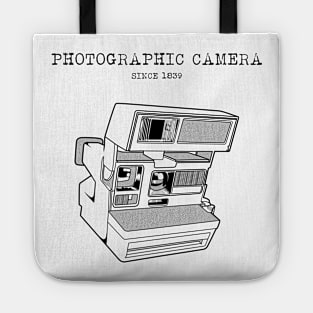 PHOTOGRAPHIC CAMERA black version T-Shirt / Photography Film Lens Vintage T-Shirt Lineart Tote