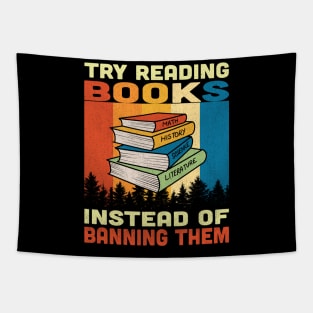 Try Reading Books Instead Of Banning Them Vintage Tapestry