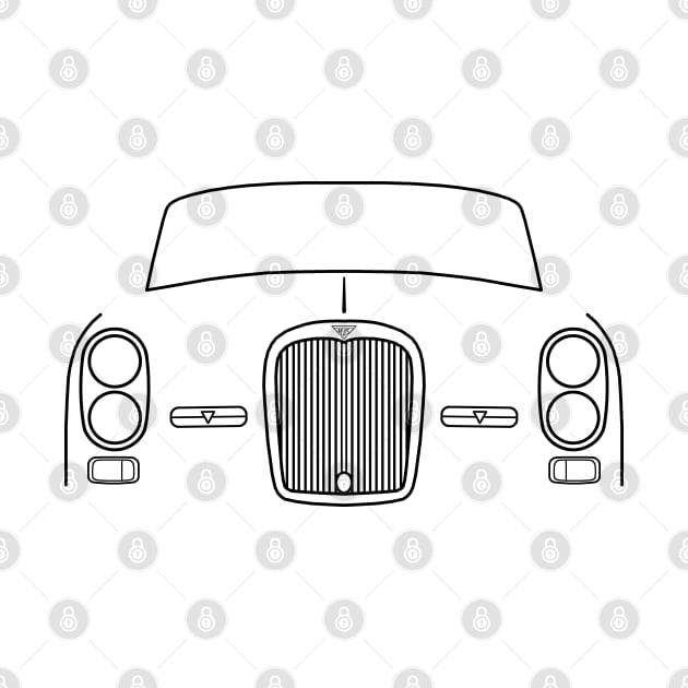 Alvis TE21 1960s classic British sports saloon car black outline graphic by soitwouldseem